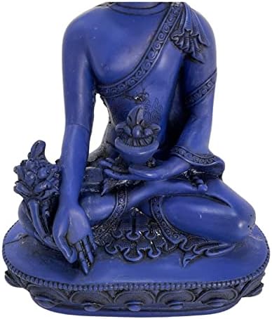 חברת המסחר בשיא Pinnacle Lapis Blue Medicine Medicine Buddha צלמית בגודל 5.5 אינץ