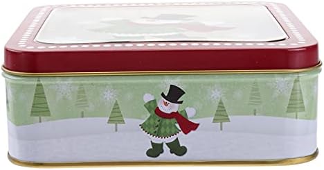 Besportble 1 pc מרובע קופסת פח קנדי ​​קופסת מתנה קופסת אריזה לחג המולד קופסת קופסת חג המולד