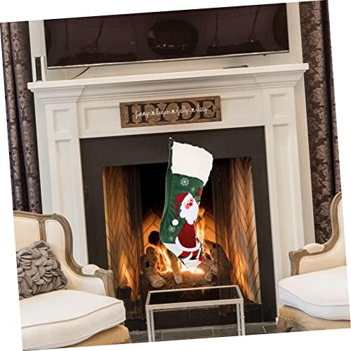 שקיות גרביים לחג המולד של חוליבנה סנטה נוכח שק שרת יליד דקור גרבי אח 3D גרב אח אח גרב מתנה תיק תיק גרבי גרב גרב