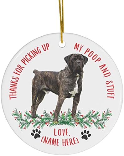 CANE CORSO BRINDLE כלבים מתנות 2023 קישוטים לעץ חג המולד תודה שהאספת את מעגל הקרמיקה שלי