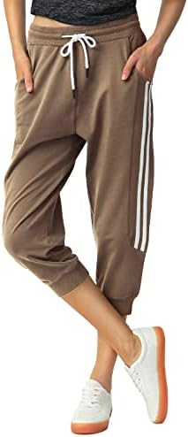 מיוחדקסם קאפרי מכנסי טרנינג לנשים מקרית קאפרי מכנסיים קאפרי רצים ספורט מכנסיים קצוץ רצים עם כיסים
