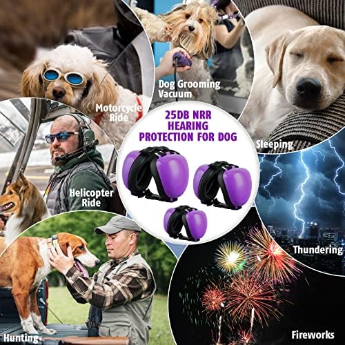 Famikako Dog אוזניים ציפויים להגנה מפני רעש, אוזניות מבטלות רעש לכלבים, אוזניים של כלבים של 25dB NRR, תקעי אוזניים