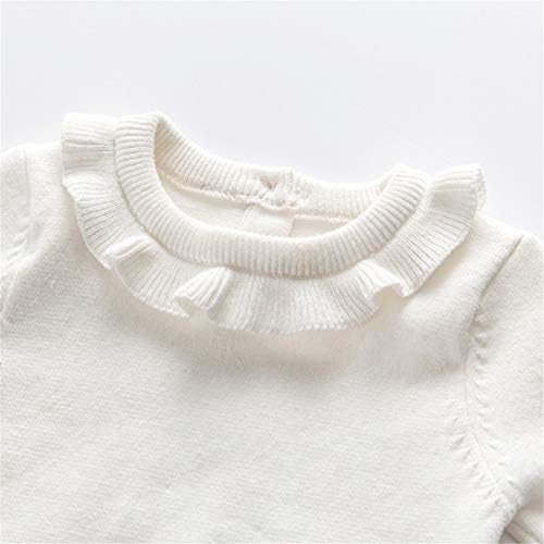 AURO MESA תינוקת תינוקת חורף בגדים סרוגים חולצה, פעוטות ילדות קטנות סרוגות סרוגים סוודר סוודר אפור לבן