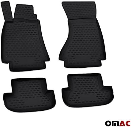 מחצלות רצפה של OMAC מתאימה לאאודי S5 RS5 2008 עד 2017, מושב בשורה קדמית ושנייה, סט אניה תלת מימד, כל מזג האוויר,