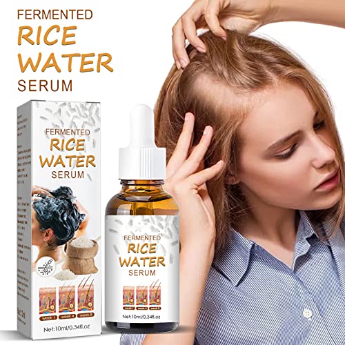 רופליה שיער סרום אורז מים שיער סרום עבה אנטי שיער אובדן שיער טיפול מותסס אורז מים לשיער חלק 10 מ ל