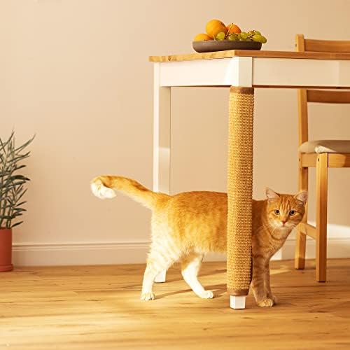 נאוואריס שולחן רגל חתול גרדן-סיסל מגרד מחצלת מגן עבור ריהוט רגליים-שריטה כרית הגנה עם לעטוף סביב