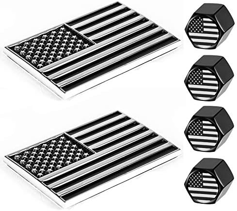 DSYCAR 2 חבילה מדבקות סמל דגל אמריקאי למשאיות כרום מתכת ארהב דגל אלומיניום מכוניות מדבקות - ובונוס 4 חבילה