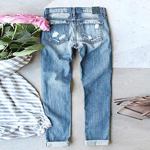 311 נשים נשים ג ' ינס יום עצמאות הדפסת קרע מכנסיים לא