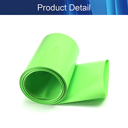 Aicosineg Fruit Sulding Green Studation Chrink Wrap PVC חומר 4.06 אינץ 'שטוח באורך 16.40 רגל עבור 2 × 18650
