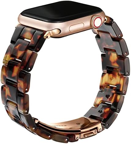 Wongeto תואם להקת Apple Watch נשים גברים- שרף אופנה Iwatch צמיד להקה עם אבזם נירוסטה נחושת עבור Apple Watch
