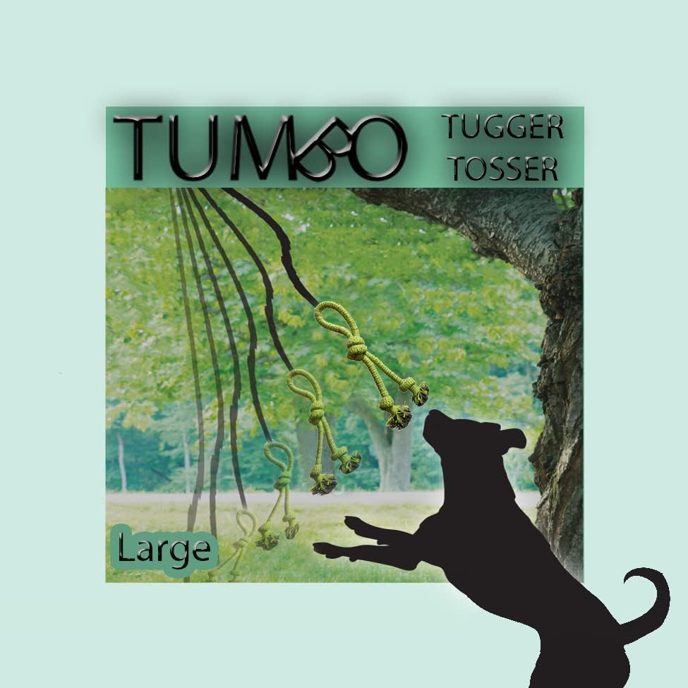 Tumbo Tugger Therser ToSser Green ולבן צעצוע להביא ולהחלפה לתלייה על גיר ההטמבו