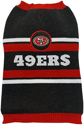 NFL סן פרנסיסקו 49ers סוודר כלבים, גודל גדול במיוחד. סוודר חיות מחמד סרוג חם ונעים עם לוגו צוות NFL,