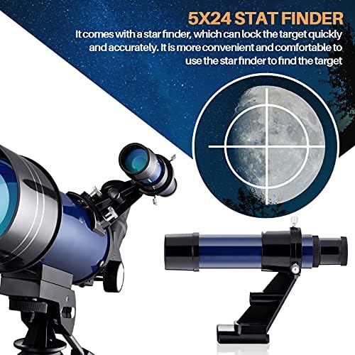 טלסקופ לילדים אסטרונומיה מתחילים - חצובה בגודל מלא - טלסקופ רפרקטור נייד - טלסקופ אידיאלי למתחילים