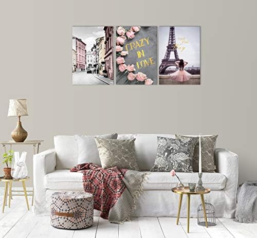 פריז רחוב סצנה רומנטי קיר אמנות אייפל מגדל ציור תמונות הדפסה על בד מודרני יצירות אמנות לסלון חדר אוכל