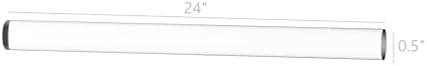 SufftureDisplays® 12 ממ קוטר x 24 מוט אקרילי ארוך מוט פרפקסיפלס מקל צלול לוציט מוטות שקוף לוציט למלאכות