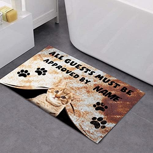 כל האורחים חייבים להיות מאושרים על ידי חתול מטבח מחצלת חתול כפות טביעת רגל קוקוס קוקוס שטיחים מתייבש