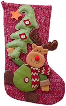 Ehuzan חג המולד גרביים גדולים משובצים עם שקית מתנה לעיצוב גרב קטיפה