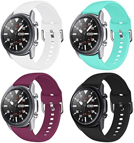 להקות Umaxget 4-חבילות תואמות את Samsung Galaxy Watch 3 45 ממ/גלקסי שעון 46 ממ/Gear S3 קלאסי, 22 ממ סיליקון