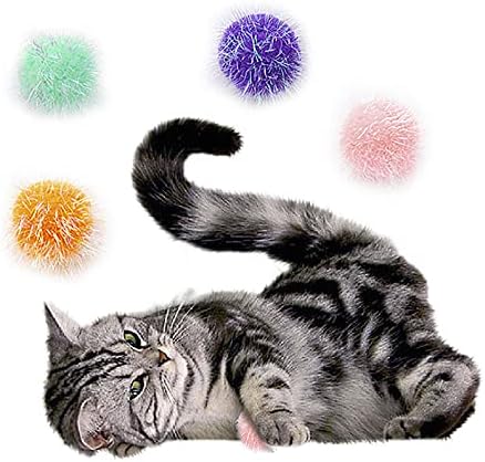אוסבלה חתול כדור צעצועי מגוון צבע פום פום ניצוץ מטושטש כדורי 12 חבילה
