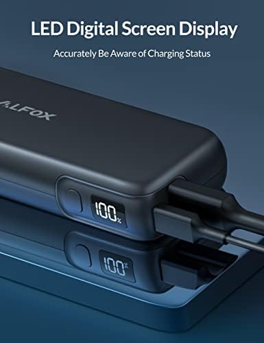 Alfox 30W מטען נייד בנק חשמל USB-C עם פלט PD, 15000mAh דק טעינה מהירה טעינה מהירה מטען טלפון חבילה לאייפון