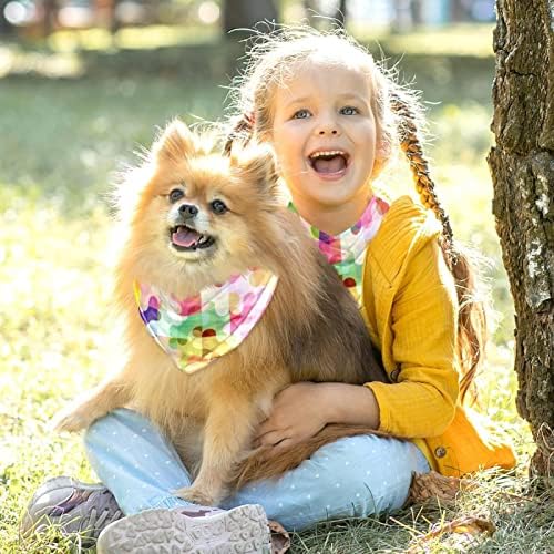 2 חבילה כלב בנדנה מופשטת רקע אמנותי צבעוני נער ילד חיית מחמד חיית מחמד צעיף כלב קרכיאף אביזרים בנדנאס
