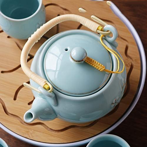 NFGUY 6 PCS בעבודת יד זיגוג חרסינה צבעי קונג פו סט תה זן תה בריאות כוס קיבולת גדולה קומקום תה סיר קפה וכוסות קפה
