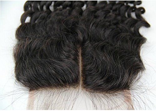 מולבן קשרים 7 א 4 4 התיכון חלק 16 סגירת תחרה סיני בתולה שיער טבעי עמוק גל טבעי צבע