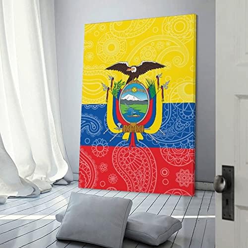 אקוודור פייזלי דגל בד הדפסים אמנות קיר תמונה מותאמת אישית לקישוט קיר פוסטר למשרד הביתי