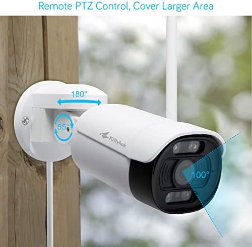 Kittyhok 2K Wireless PTZ מערכת מצלמות אבטחה מקורה/חיצונית, 3MP WiFi מצלמות ביתיות עם זרקור, ראיית לילה