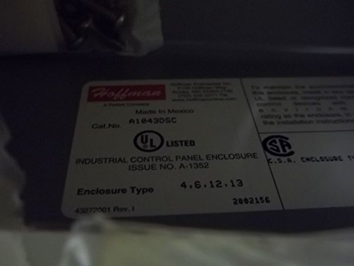 Hoffman A1043DSC J Box, NEMA 12, כיסוי שטוח עם ברגים, פלדה, 10.25 x 4.00 x 2.75 , אפור