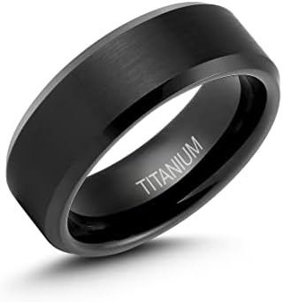 טבעת נישואים של גברים טונגסטן 6 ממ 8 ממ טבעת הבטחה שחורה מט עבורו חריטה מותאמת אישית טבעת גברים של קצה