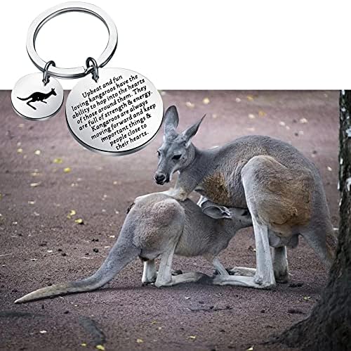 בובונה קנגורו אוסטרלי מחזיק מפתחות תכשיטי חיות בר בעלי חיים קנגורו מלאים בכוח ואנרגיה