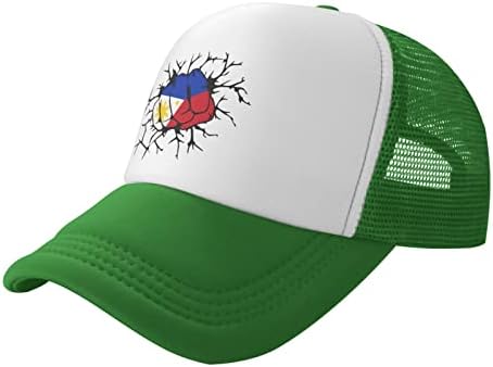 Vhalgvnbc מפה פיליפינית פיליפינים דגל גברים גברים כובעי רשת כובעי בייסבול כובע קיץ משאית קיץ