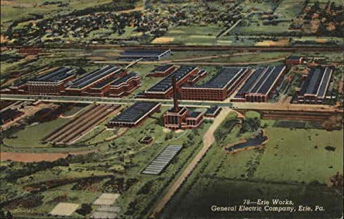 מבט אווירי של עבודות, חברת החשמל ג'נרל ארי, פנסילבניה PA גלויה עתיקה מקורית