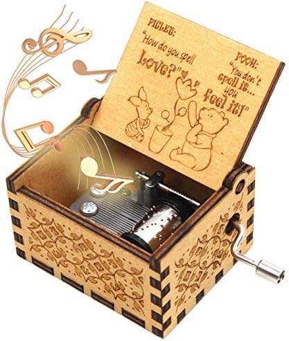 קופסת מוזיקת ​​עץ של Ukebobo - קופסת המוזיקה האמורה, מתנה לחבר, קופסת מוזיקה של חג שמח, מתנות