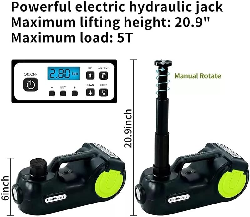 JYQJD 5TON 12V ג'ק חשמלי שקעי מכוניות דיגיטליות הידראוליות לרכב שטח רכב רכב רכב מוסך ציוד חירום ציוד חירום