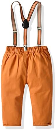 נערי פעוטות בג'ייטה מכנסי מטען בצבע אחיד עם כתפיות y-back ניתנות לבלאי יומיומי מזדמן