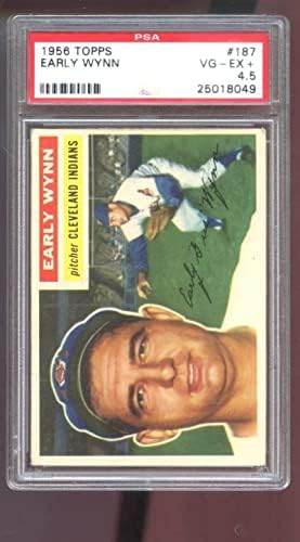 1956 Topps 187 מוקדם Wynn PSA 4.5 כרטיס בייסבול מדורג MLB אינדיאנים קליבלנד - כרטיסי בייסבול טלטלו