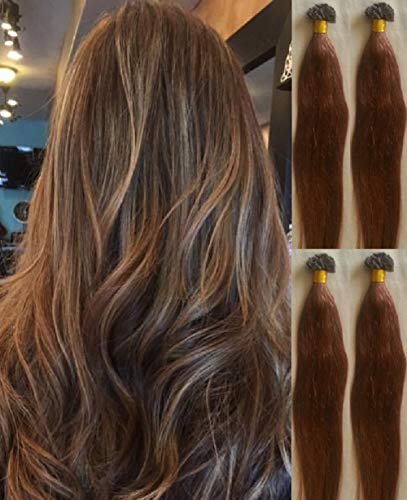 שיער פו אתה 18 רמי ישר מראש מלוכדות קרטין קצה שיער טבעי הרחבות 100 גרם 100 גדילים לכל חבילה צבע