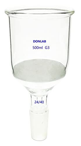 DONLAB EEH5003 זכוכית 5000 מל בוכנר סינון משפך 24/40 מפרק קרקע עם דיסק פריק G3 גודל נקבוביות 16-30