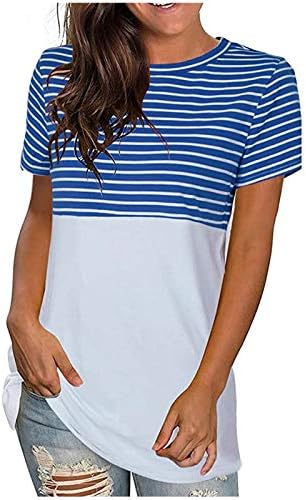 חולצות לנשים לנשימה חולצות בציר מודפס קיץ בתוספת גודל קצר שרוול טרנדי מקרית צוות צוואר