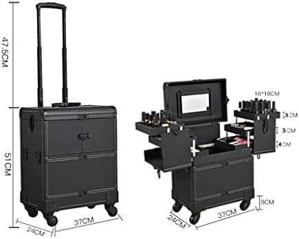 ZLXDP קיבולת גדולה איפור נייד מזוודה יופי איפור ציפורניים מארז איפור עור PVC