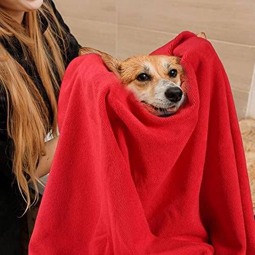6 מארז מגבת טיפוח לחיות מחמד כלב רך מיקרופייבר מגבת ייבוש מהירה מגבות סופגות לכלבים מגבת רחצה
