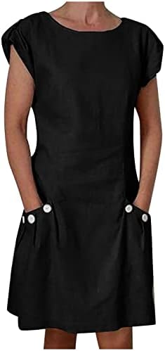 בתוספת גודל חולצה שמלה לנשים מקרית כפתור כיסי כובע שרוול צוות צוואר מיני הברך אורך טוניקת סוודר שמלות
