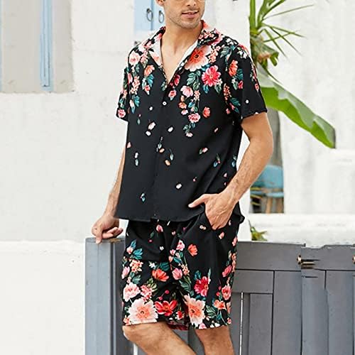 48L Slim Fit גברים אביב קיץ 2 ערכות חתיכות חוף מודפסות חולצה שרוול קצר