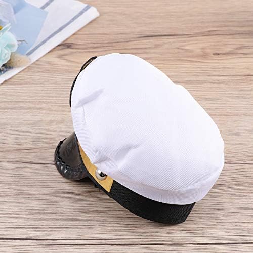 כובע קפטן קפטן חיות מחמד של Amosfun קפטן ים קפטן קפטן לבן כובע כלב חתול כלבלב מלילור ליל כל הקדושים