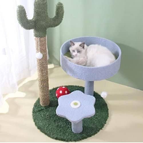 גרט קקטוס חתול עץ חתול טיפוס מגדל יציב קטיפה מוטות חתול הודעות שריטה מערת צעצוע מקורה חתולי פעילות