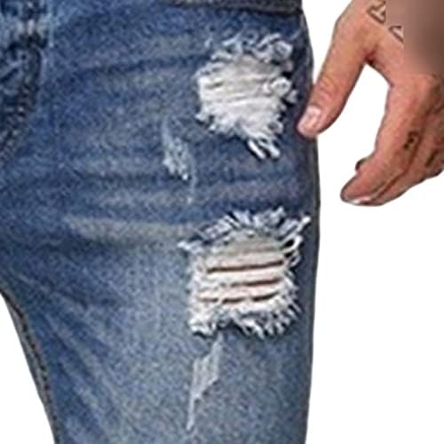 ג'ינס רזה של גברים רזה ומג'ינס רזה במצוקה הרוסה מכנסי ג'ינס קלים אופנוען רגל מחודדת ג'ין ג'ין