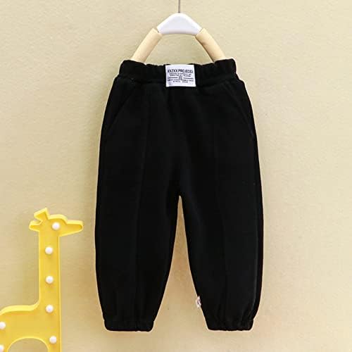 Qinciao פעוט בנים לילדים מכנסיים אתלטים מכנסיים אלסטיים המותניים ספורט מכנסי טרנינג שחור 2-3 שנים