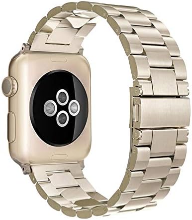 להקת Simpeak תואמת את Apple Watch Series 8 Series 7 41 ממ 45 ממ, נשים גברים סולידי נירוסטה רצועת עסקים רצועת רצועה